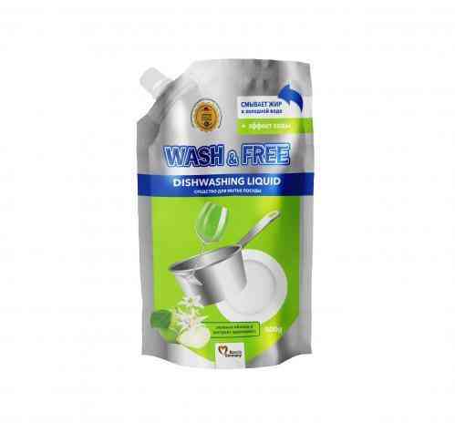Засіб для миття посуду Wash & Free Зелене яблуко і екстракт едельвейса 724656 500 мл Київ
