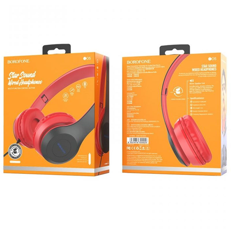 Накладные наушники Borofone BO5 (3.5mm/1.2m) Херсон - зображення 4