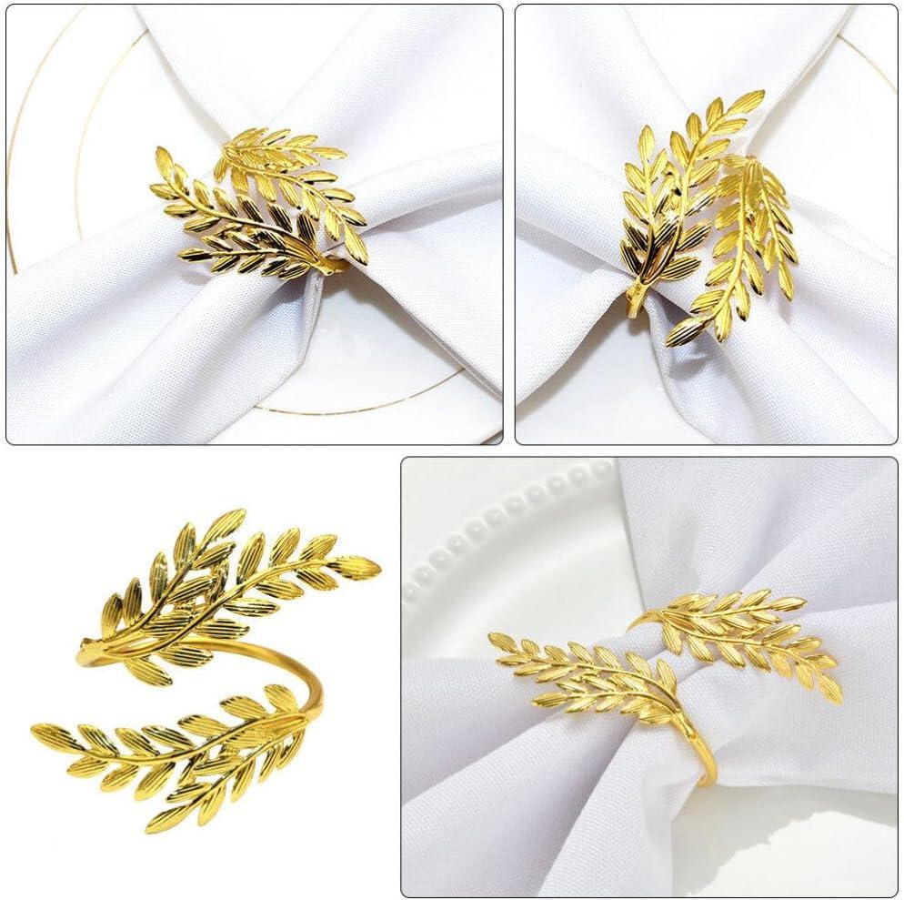 Набор колец для салфеток Leeseph Веточка Gold 6 шт Одеса - зображення 4