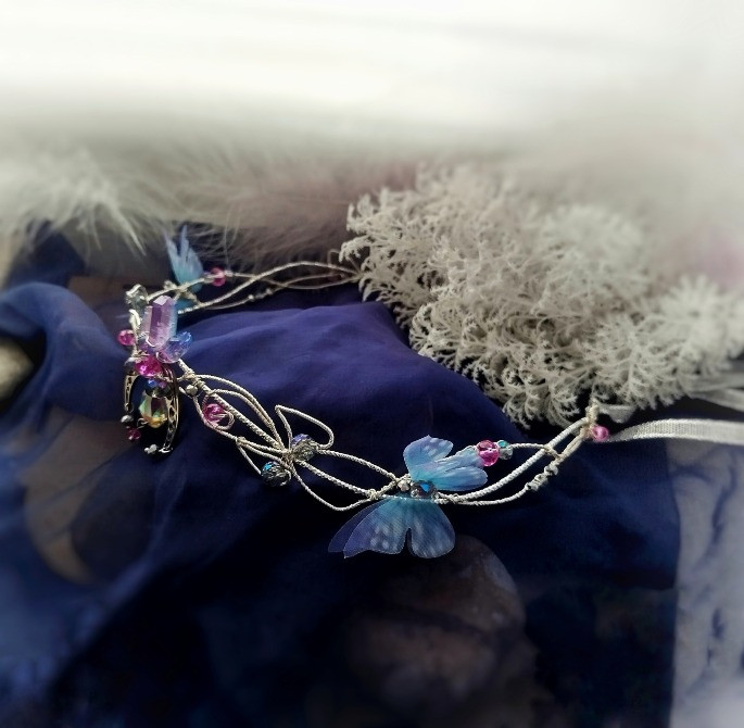 Легенда діадема тіара обруч оберіг на чоло фентезі казкова прикраса кварц місяць Луцк - изображение 4