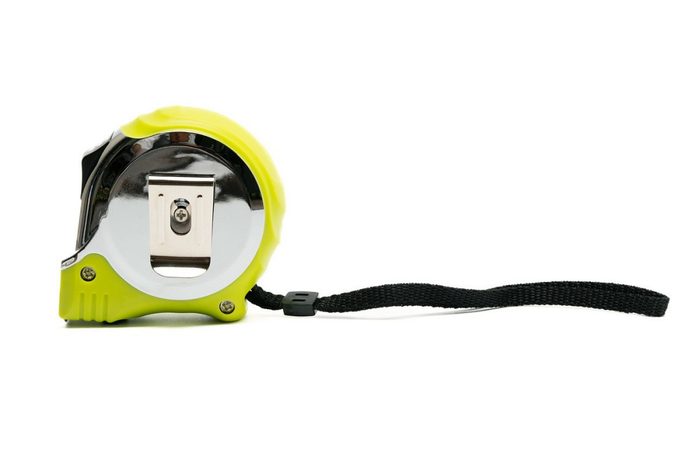 Рулетка WERTVOLL 5 м х 25 мм фиксатор полотна кнопка STOP покрытие TPR нейлоновое покрытие противоск Харків - зображення 3