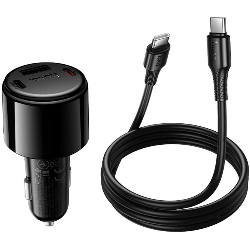 АЗУ Hoco Z69B Vivido PD57W+QC3.0 (1USB-A/2C) + кабель Type-C to Type-C Херсон - зображення 3