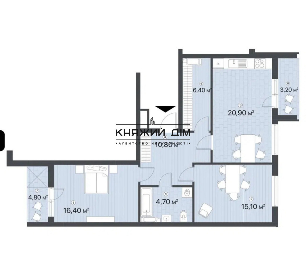 Продаж 2–х кімнатної великої квартири ЖК Лебединий, м. Харківська Київ - зображення 5