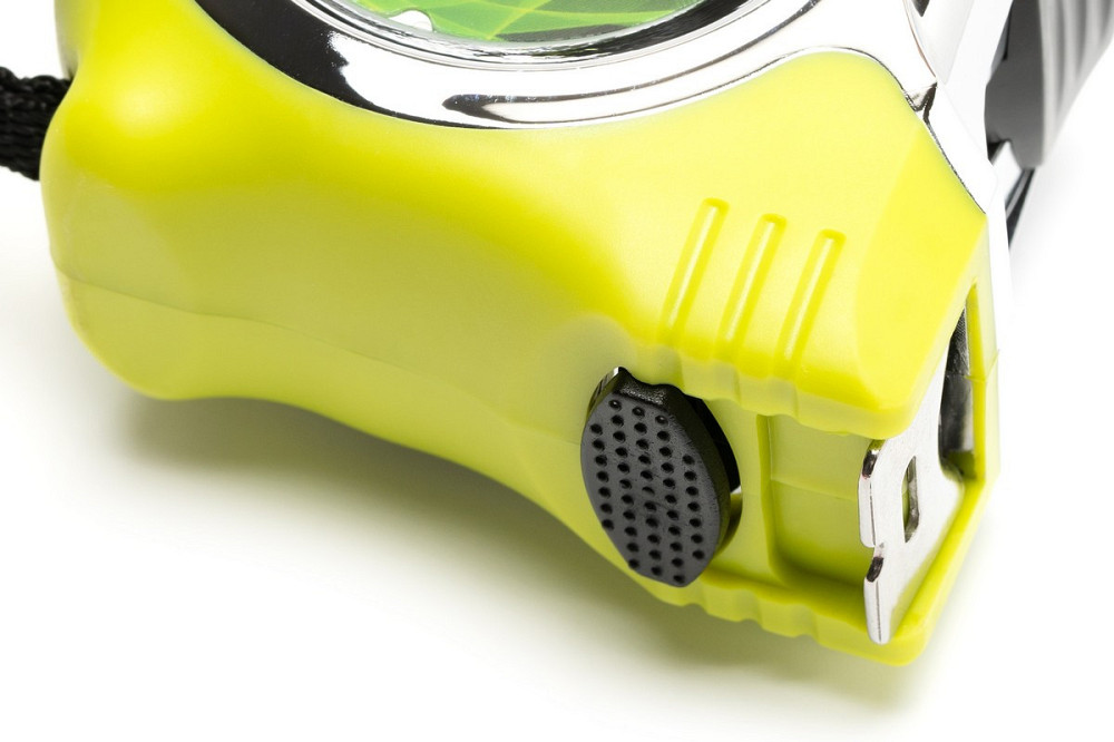 Рулетка WERTVOLL 3 м х 16 мм фиксатор полотна кнопка STOP покрытие TPR нейлоновое покрытие противоск Харків - зображення 4