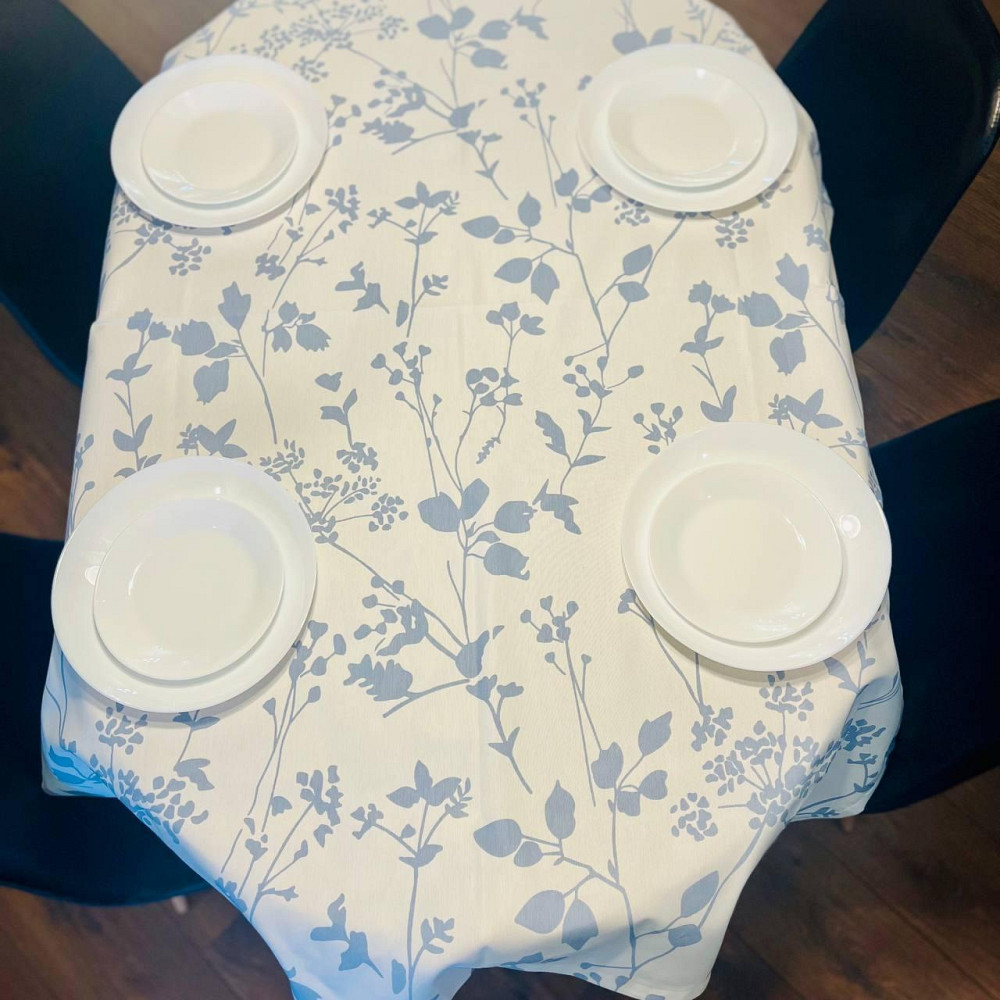 Скатерть с тефлоновым покрытием 120х150см Анис Синий Одеса - зображення 1