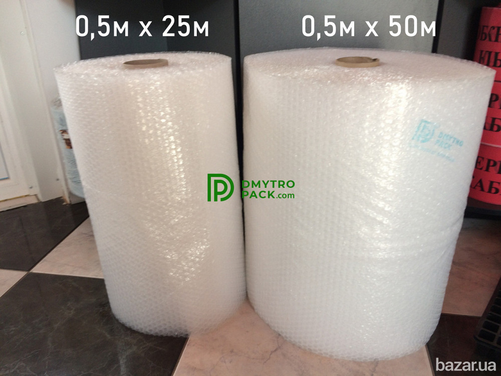 Воздушно-пузырчатая пленка 25 м х 500 мм х 45 мкм - 12.5 кв.м Херсон - изображение 2