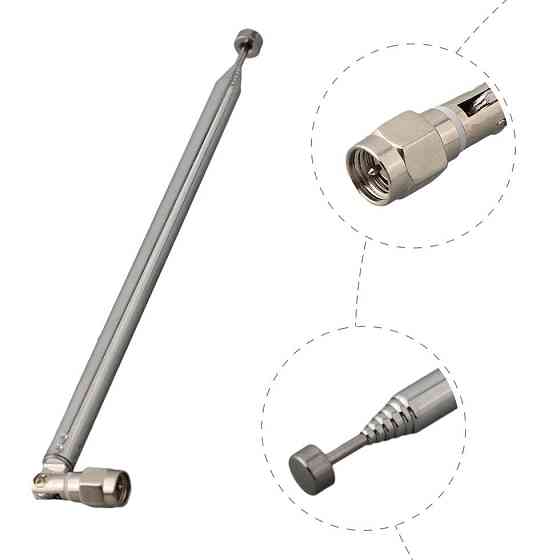 Антенна телескопическая 40 МГц - 6 ГГц, 50 Ом, 7 секций, SMA-male разъем (11024) Дніпро