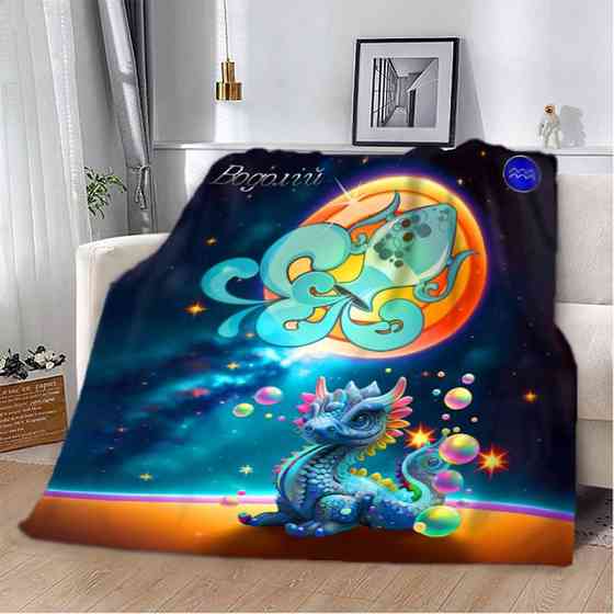 Плед 3D авторський зі знаком зодіаку на 2024 рік Водолій 2756_A 12863 160х200 см Київ