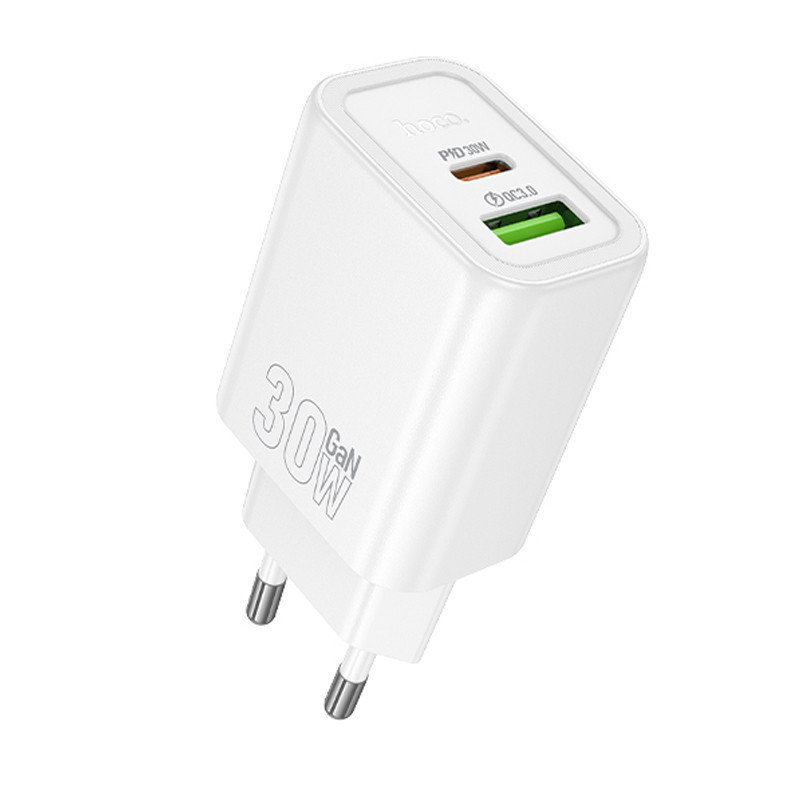 СЗУ Hoco N63 Gentle PD30W+QC3.0 (1USB-A/1C) + кабель Type-C to Lightning Херсон - зображення 5