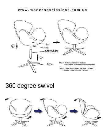 Крісло Сван сіра тканина букле тедді Дніпро
