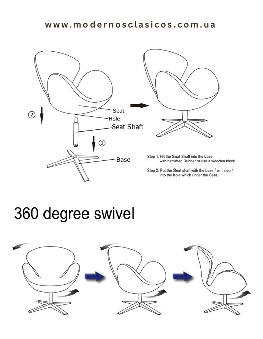 Крісло Сван сіра тканина букле тедді Дніпро - зображення 4