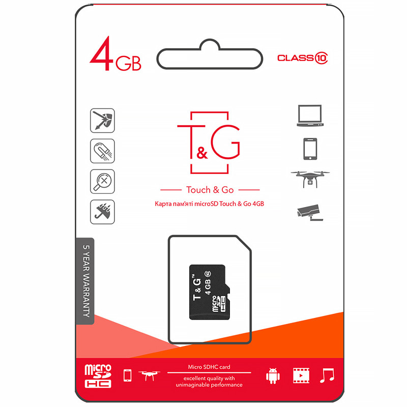 Карта памяти T&G microSDHC Class 10 - 4GB (без адаптера) Херсон - изображение 1