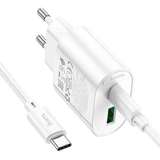 СЗУ Hoco C109A Fighter PD20W+QC3.0 (1USB-A/1C) + кабель Type-C to Type-C Херсон