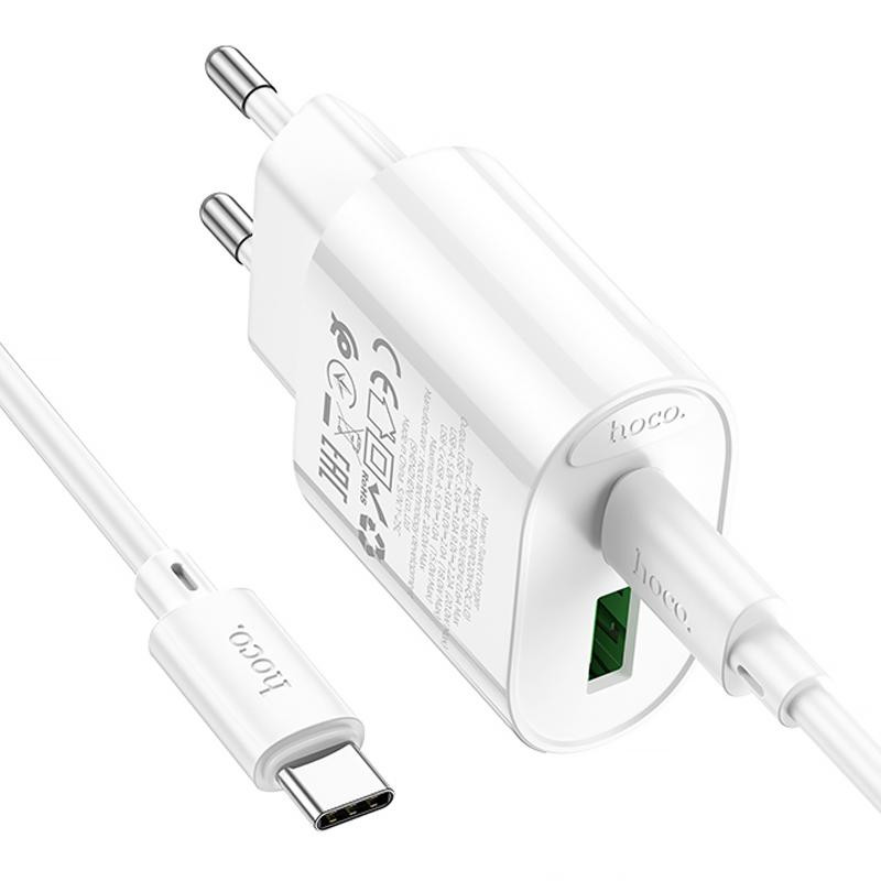 СЗУ Hoco C109A Fighter PD20W+QC3.0 (1USB-A/1C) + кабель Type-C to Type-C Херсон - изображение 4