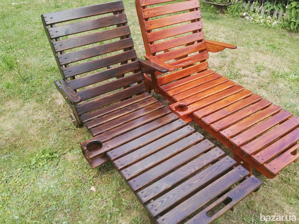 Деревянный шезлонг. Лежак из дерева. Киев - изображение 3