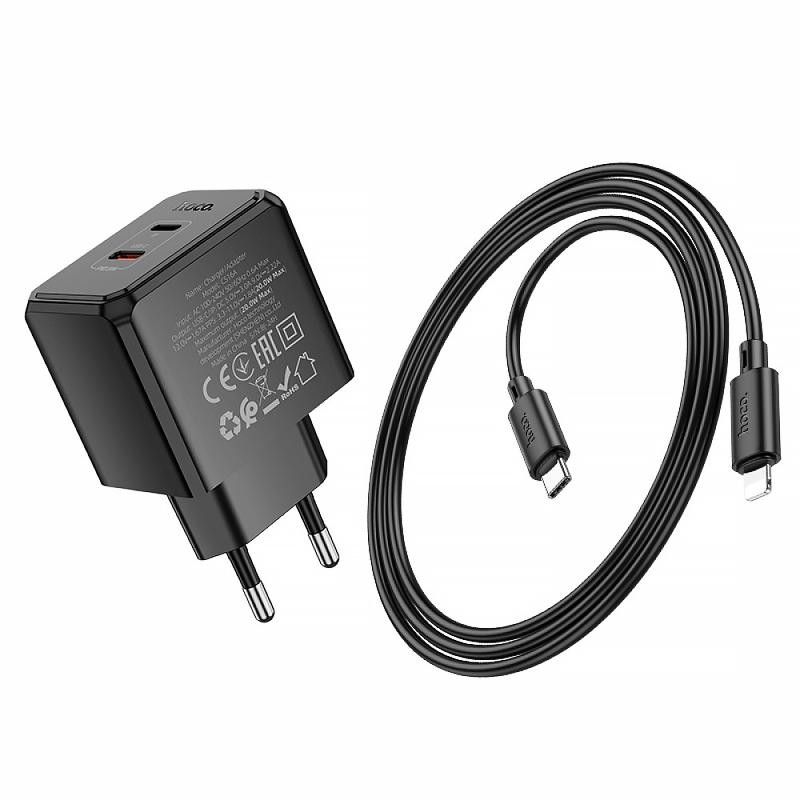 СЗУ Hoco CS16A Wish PD20W (1USB-C/1L) + кабель Type-C to Lightning Херсон - изображение 5