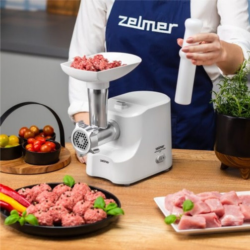 Мясорубка электрическая Zelmer ZMM1535B 1500 Вт белая Київ - зображення 4