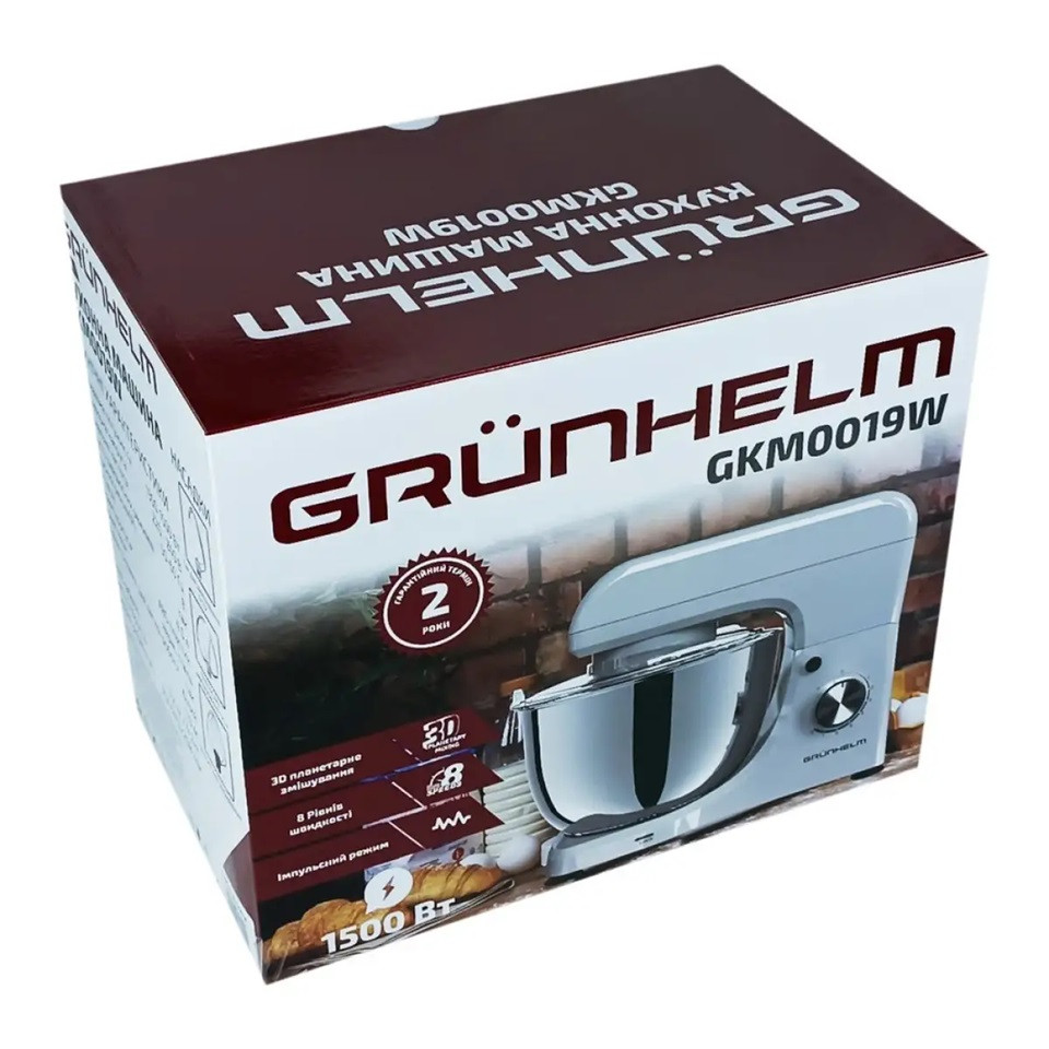 Кухонный комбайн Grunhelm GKM0019W 1500 Вт белый Київ - зображення 9