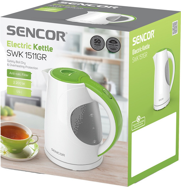 Электрочайник Sencor SWK 1511GR 1.5 л салатовый Київ - зображення 9