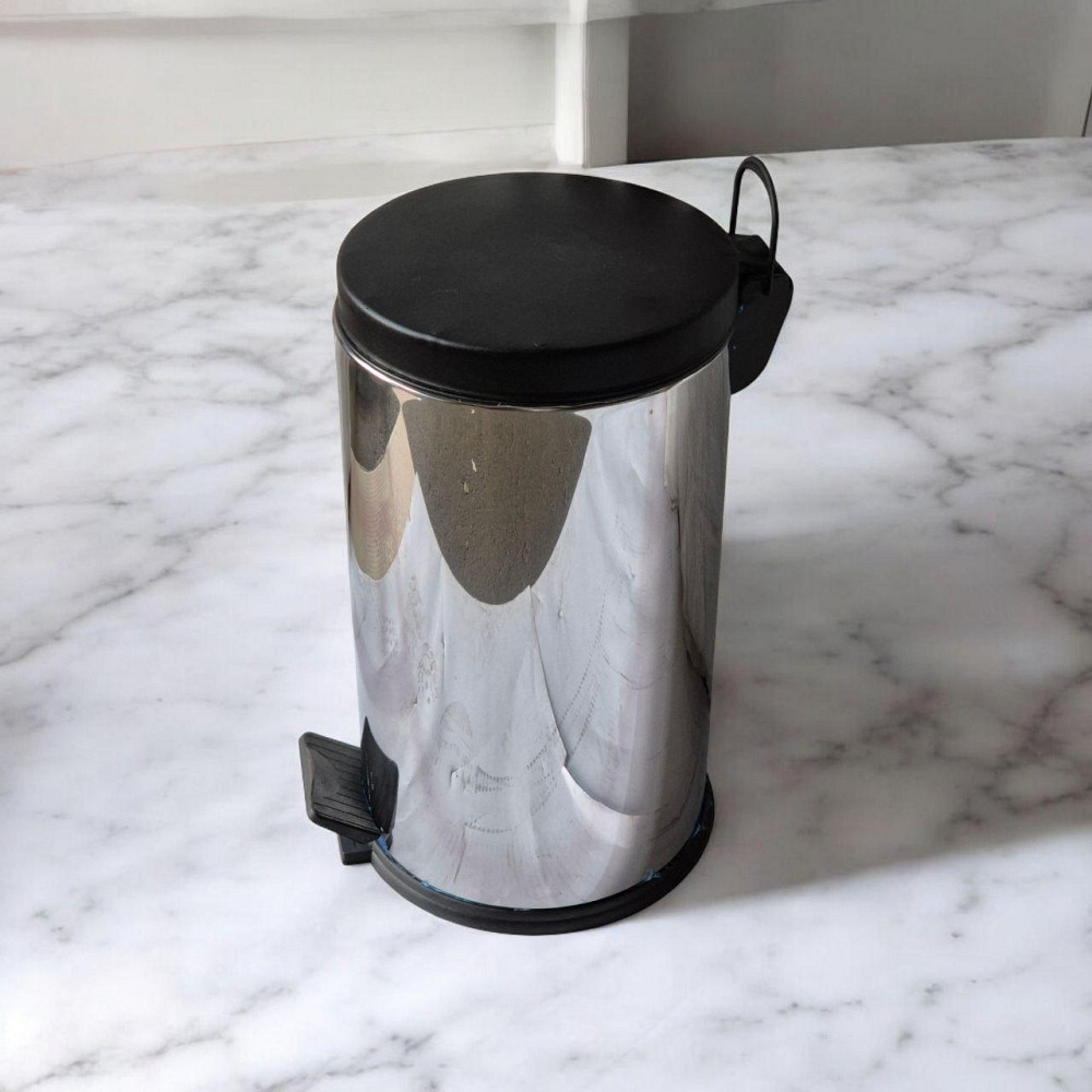 Урна из нержавеющей стали,5 л, глянец, пластиковая крышка 0102p Київ - зображення 1