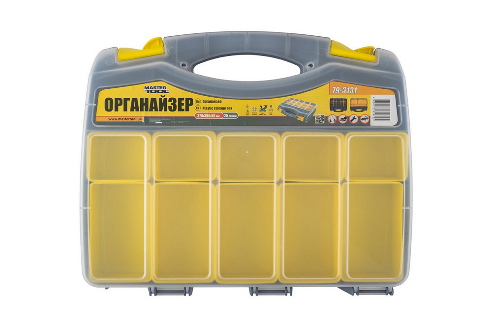 Органайзер двухсторонний MASTERTOOL с ручкой 15" 370х300х80 мм 15 секций/10 лотков 79-3131 Харків - зображення 1