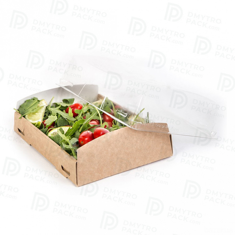 Контейнер 1000 мл 185*140*55 мм крафт прозрачный купольный Херсон - зображення 3