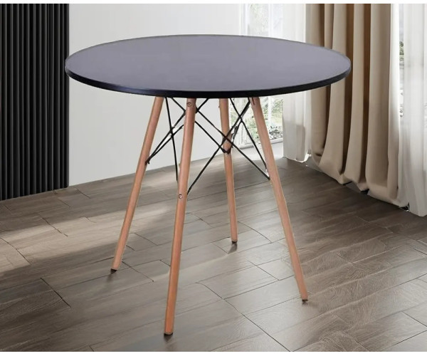 Стіл Тауер Вуд круглий д. 80 см чорний Днепр - изображение 2