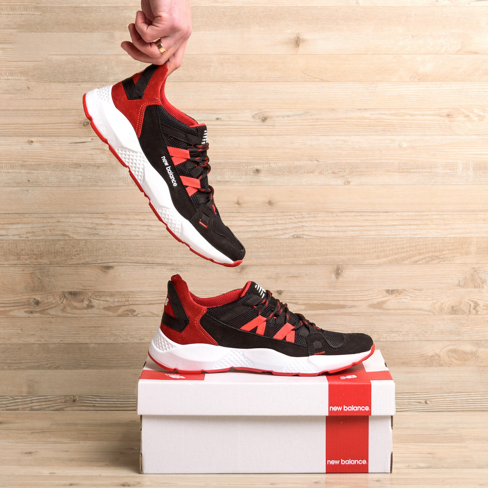 Мужские летние кроссовки сетка New Balance Black Red Киев - изображение 8
