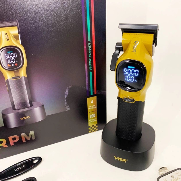 Машинка для стрижки аккумуляторная VGR V-886C GOLD золотистая Киев - изображение 2