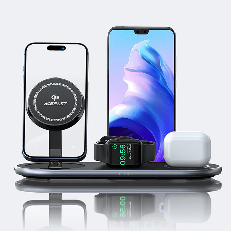 БЗУ Acefast E19 Qi2 desktop 3-in-1 Херсон - зображення 2