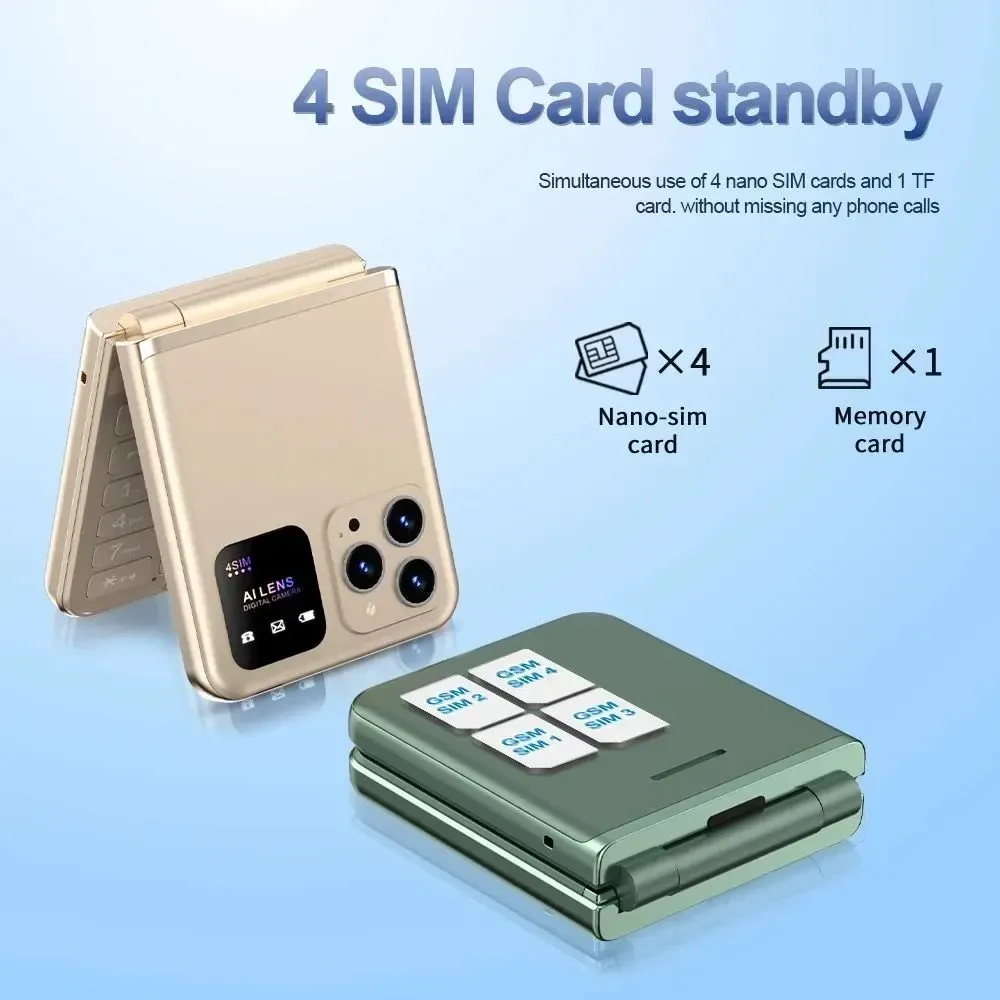 Кнопочный мобильный телефон раскладушка 15 на 4 сим карточки Київ - зображення 12