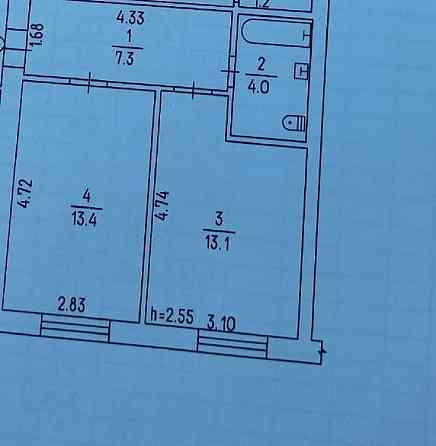 Продаж 1 -кім кв ПЗР. Цегла. 37,8м2 Черкаси