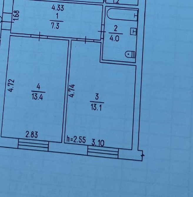 Продаж 1 -кім кв ПЗР. Цегла. 37,8м2 Черкаси - зображення 1