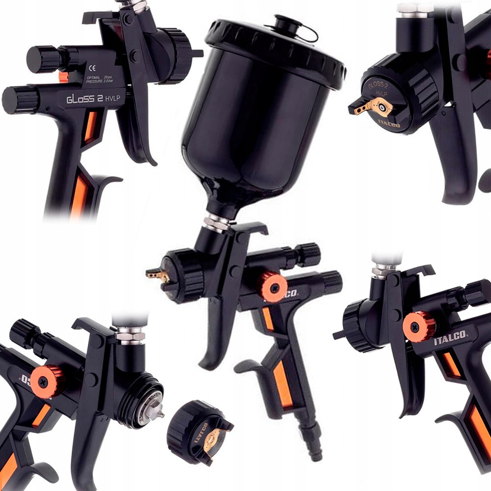 Краскопульт пневматический HVLP 600мл, 1.3мм  ITALCO GLOSS-2-1.3 Харьков - изображение 2