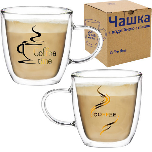 Чашка з подвійними стінками SNT Coffee time 202-23 240 мл Киев - изображение 1