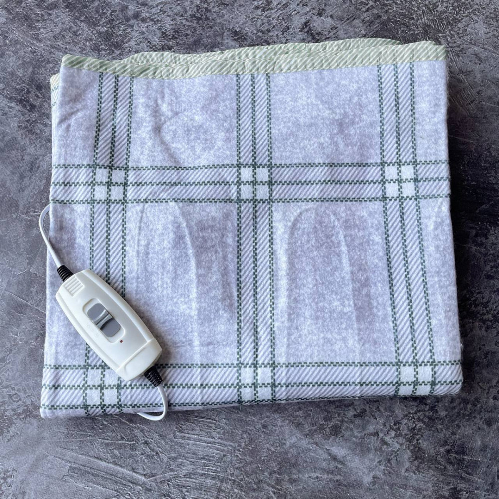 Електропростирадло односпальне з кольоровим малюнком LUX Байка Туреччина 75x155 см 55213 Клітка зеле Київ - зображення 1