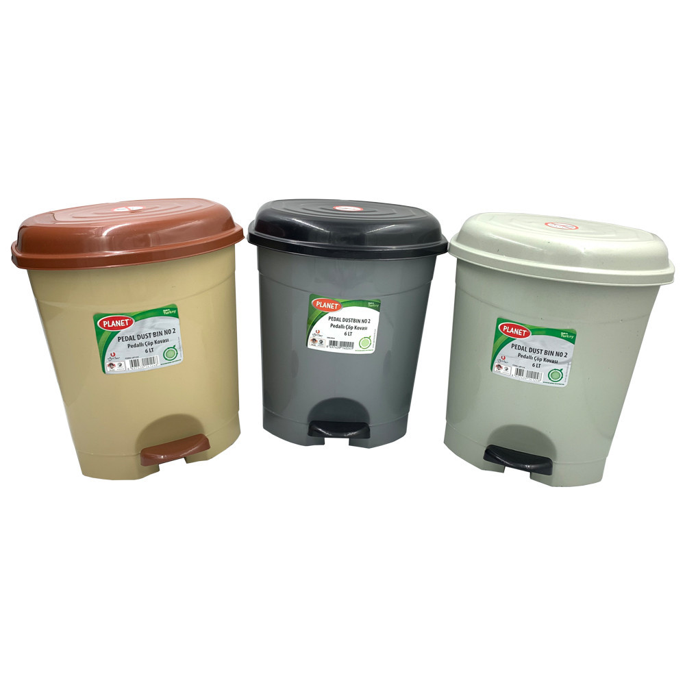 Ведро для мусора с педалью Planet №5 50 л бежевое Київ - зображення 4