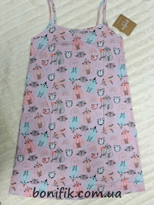 Женская ночная сорочка на тонкой бретели "Cats" (арт. LDK 112/20/03) Кривий Ріг - зображення 4