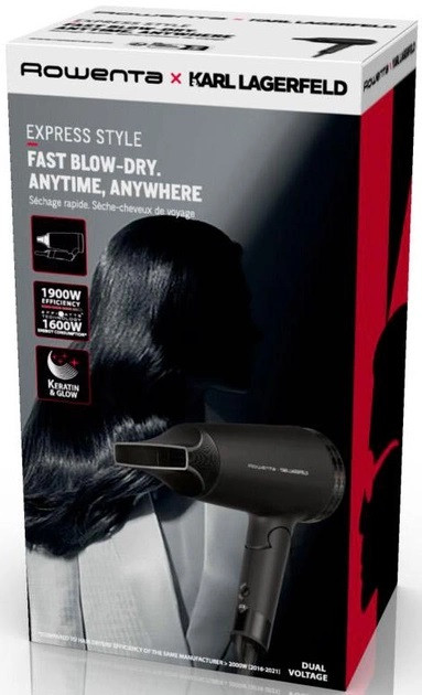 Фен Rowenta Karl Lagerfeld Express Style СV184LF0 1600 Вт черный Киев - изображение 6