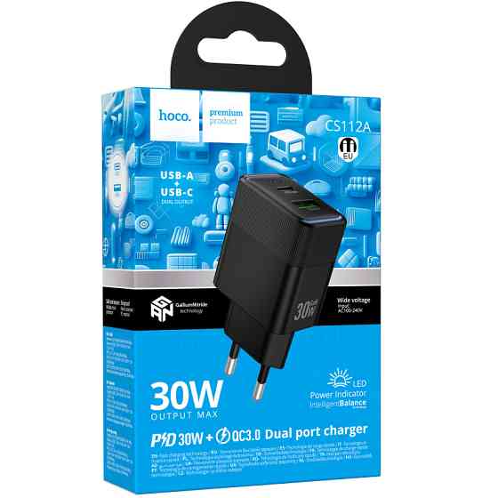 СЗУ Hoco CS112A Lounge PD30W+QC3.0 (1USB-A/1C) Херсон