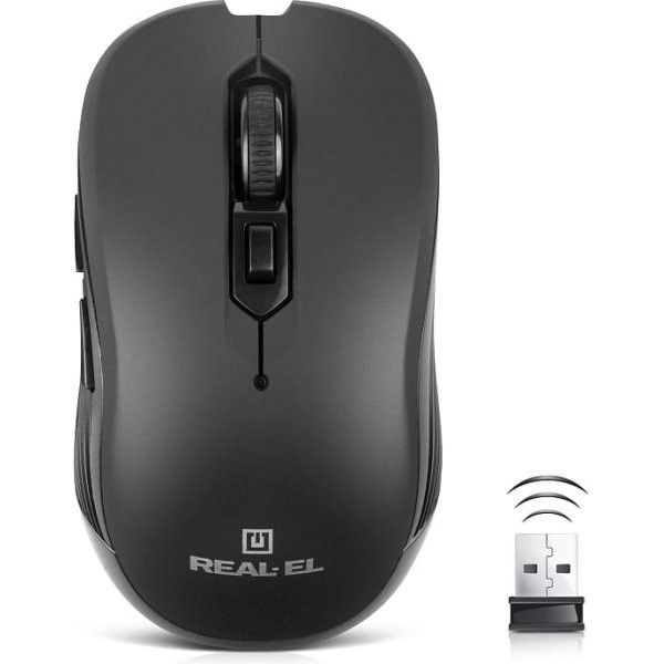 Мишка REAL-EL RM-331 Wireless Black (EL123200044) Харків - зображення 1