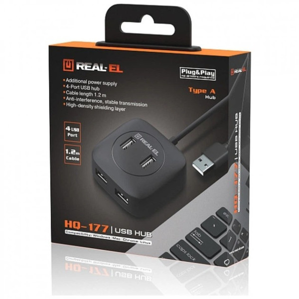 USB HUB REAL-EL HQ-177 4xUSB (EL123110009) (Код товару:42227) Харьков - изображение 3