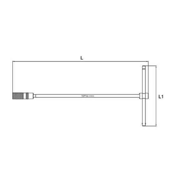 Ключ свечной с магнитом Т-образный TOPTUL 16мм L450мм CTHB1645 Харків