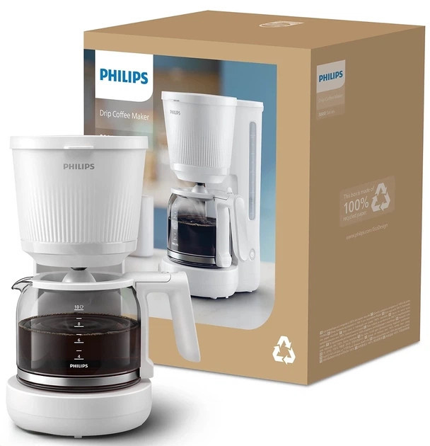 Кофеварка капельная Philips Series 3000 HD7411/00 1080 Вт белая Київ - зображення 6