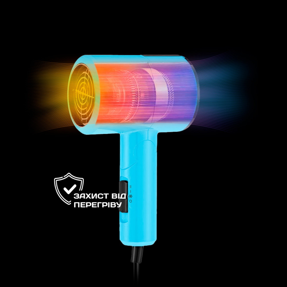 Фен Liberton LHD-6102 1100 Вт голубой Київ - зображення 6