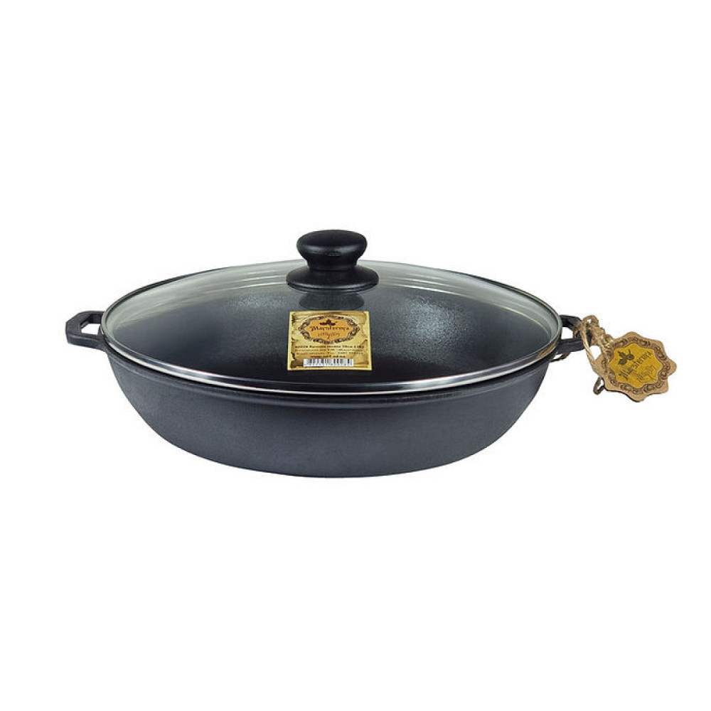 Сковорода чугунная Maysternya с крышкой 28*6см Т104С3 Одесса - изображение 12
