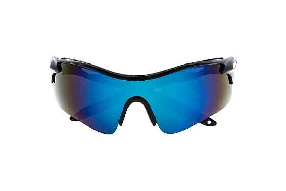 Очки открытые MASTERTOOL SPORTLINE BLUE MIRROR панорамная линза полуоправа противоскользящие дужки 8 Харків