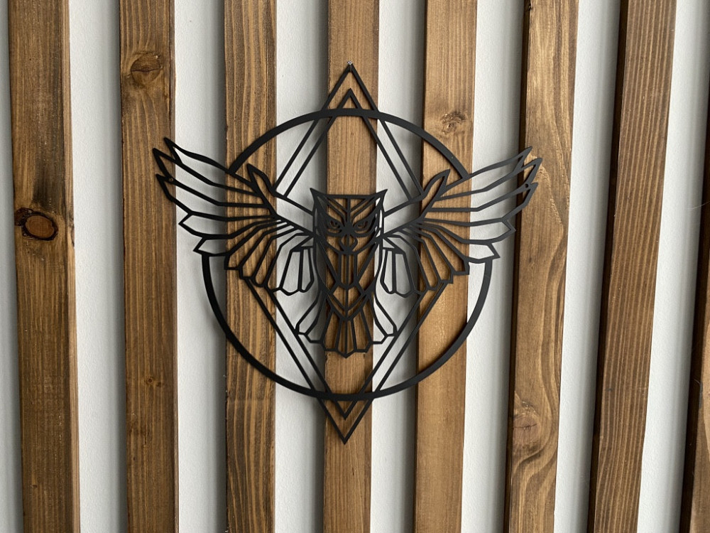 Настенный декор панно картина лофт из металла Сова Киев - изображение 1