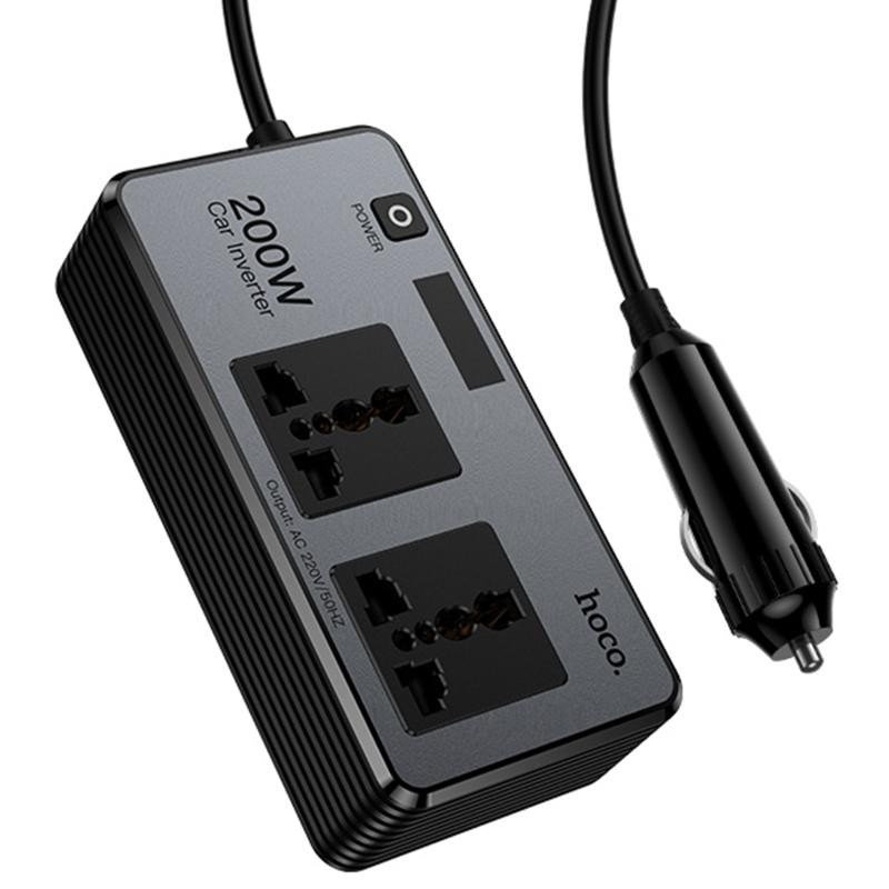 АЗУ инвертор Hoco Z66 New PD66W+QC3.0 (2USB-A/1C/2xSocket) (0.5m) Херсон - изображение 4