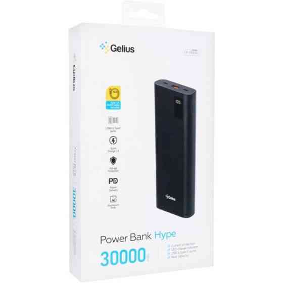 Power Bank Gelius Hype GP-PB306 30000mAh 100W + cable Type-C 1m Black Харків